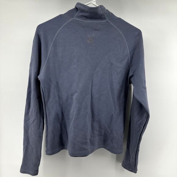 Ibex Merino Wool 1/4 Zip Base Layer Top High Neck Lightweight Outdoor Blue M - Picture 4 of 4